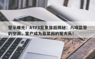 警示曝光！ATFX乱象背后揭秘：八项监管的空洞，客户成为韭菜园的冤大头！