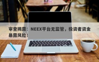 审查揭露：NEEX平台无监管，投资者资金暴露风险！