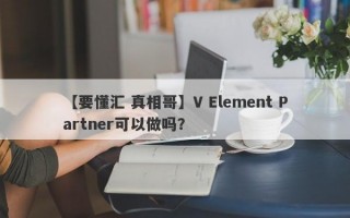 【要懂汇 真相哥】V Element Partner可以做吗？
