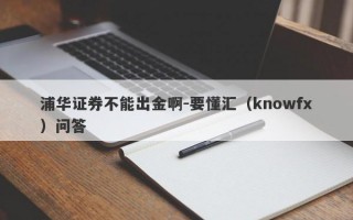 浦华证券不能出金啊-要懂汇（knowfx）问答