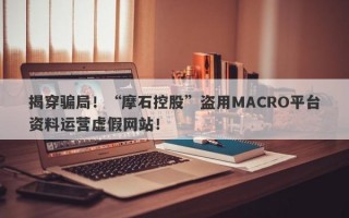 揭穿骗局！“摩石控股”盗用MACRO平台资料运营虚假网站！