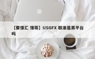 【要懂汇 懂哥】USGFX 联准是黑平台吗
