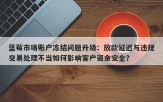 蓝莓市场账户冻结问题升级：放款延迟与违规交易处理不当如何影响客户资金安全？