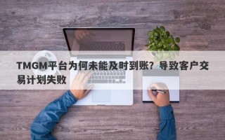 TMGM平台为何未能及时到账？导致客户交易计划失败