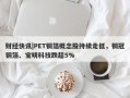 财经快讯|PET铜箔概念股持续走低，铜冠铜箔、宝明科技跌超5%