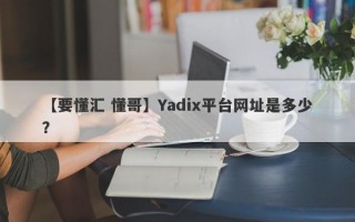 【要懂汇 懂哥】Yadix平台网址是多少？
