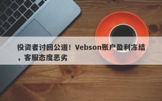 投资者讨回公道！Vebson账户盈利冻结，客服态度恶劣