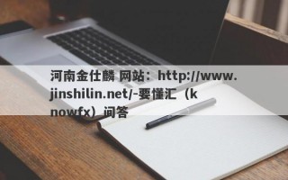 河南金仕麟 网站：http://www.jinshilin.net/-要懂汇（knowfx）问答