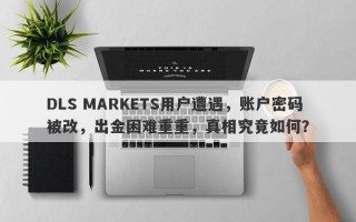 DLS MARKETS用户遭遇，账户密码被改，出金困难重重，真相究竟如何？