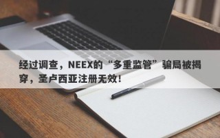 经过调查，NEEX的“多重监管”骗局被揭穿，圣卢西亚注册无效！