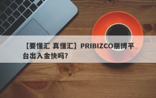 【要懂汇 真懂汇】PRIBIZCO朋博平台出入金快吗？
