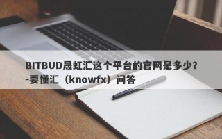 BITBUD晟虹汇这个平台的官网是多少？-要懂汇（knowfx）问答