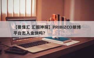【要懂汇 汇圈神探】PRIBIZCO朋博平台出入金快吗？
