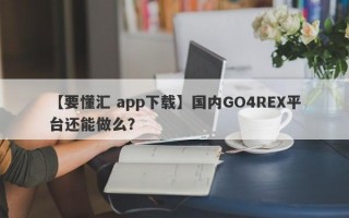 【要懂汇 app下载】国内GO4REX平台还能做么？
