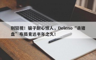 别轻视！骗子耐心惊人，Deleno“杀猪盘”布局竟达半年之久！