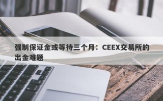 强制保证金或等待三个月：CEEX交易所的出金难题