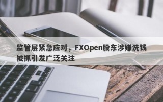 监管层紧急应对，FXOpen股东涉嫌洗钱被抓引发广泛关注