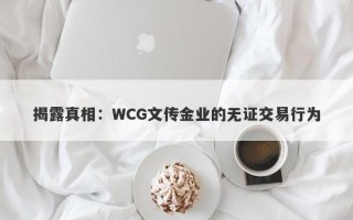 揭露真相：WCG文传金业的无证交易行为