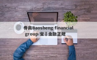券商Baosheng financial group 宝昇金融正规