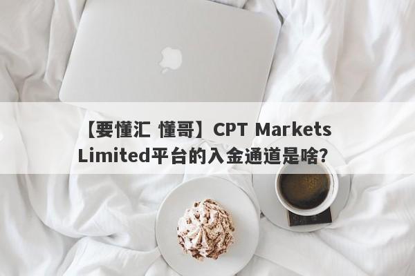 【要懂汇 懂哥】CPT Markets Limited平台的入金通道是啥？
-第1张图片-要懂汇圈网