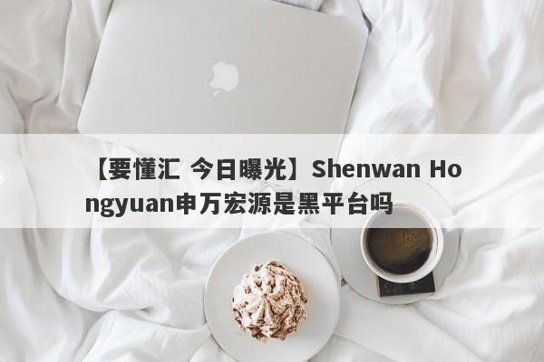 【要懂汇 今日曝光】Shenwan Hongyuan申万宏源是黑平台吗
-第1张图片-要懂汇圈网