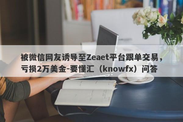 被微信网友诱导至Zeaet平台跟单交易，亏损2万美金-要懂汇（knowfx）问答-第1张图片-要懂汇圈网